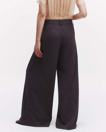 TWP Medium heather grey Didi Pant in Wool Twill view 4