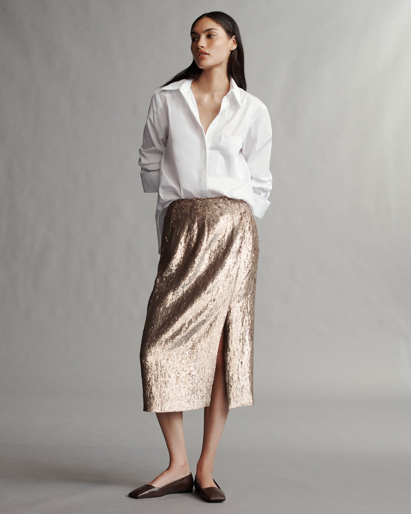 TWP Honey Ladylike Skirt in Fishscale Sequins view 5