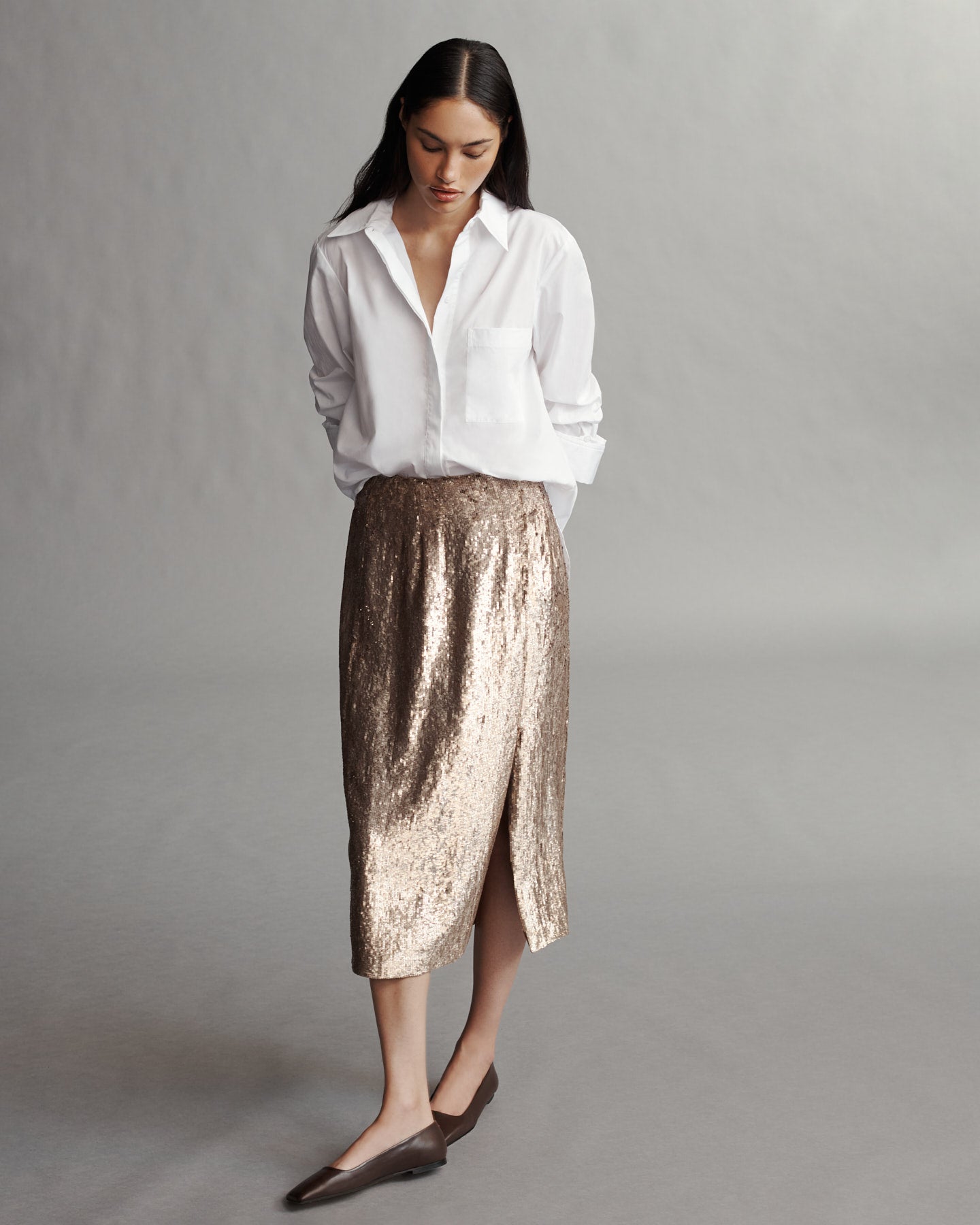 TWP Honey Ladylike Skirt in Fishscale Sequins view 2