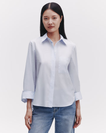 TWP Baby blue Boyfriend Shirt in Superfine Cotton view 7