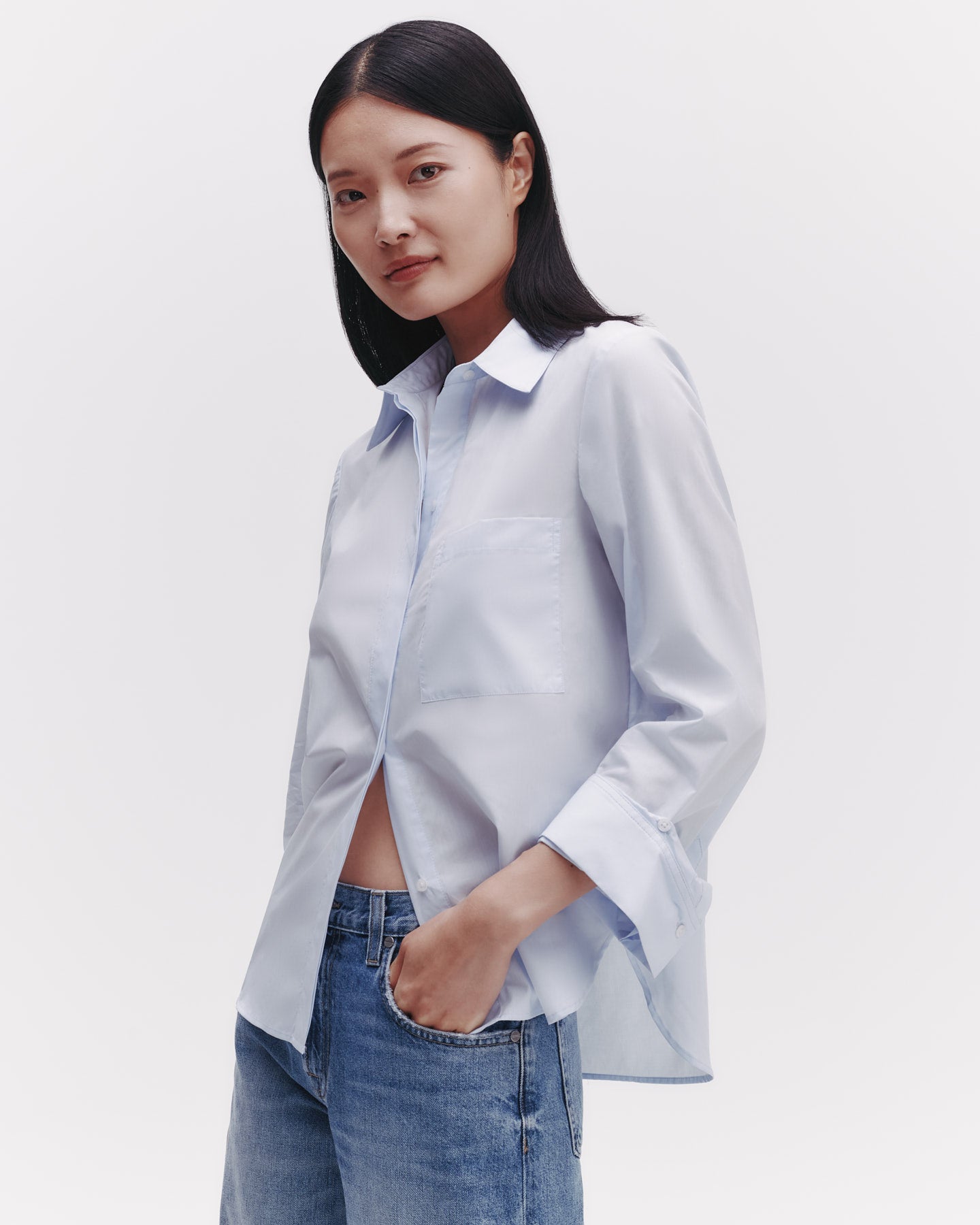 TWP Baby blue Boyfriend Shirt in Superfine Cotton view 2