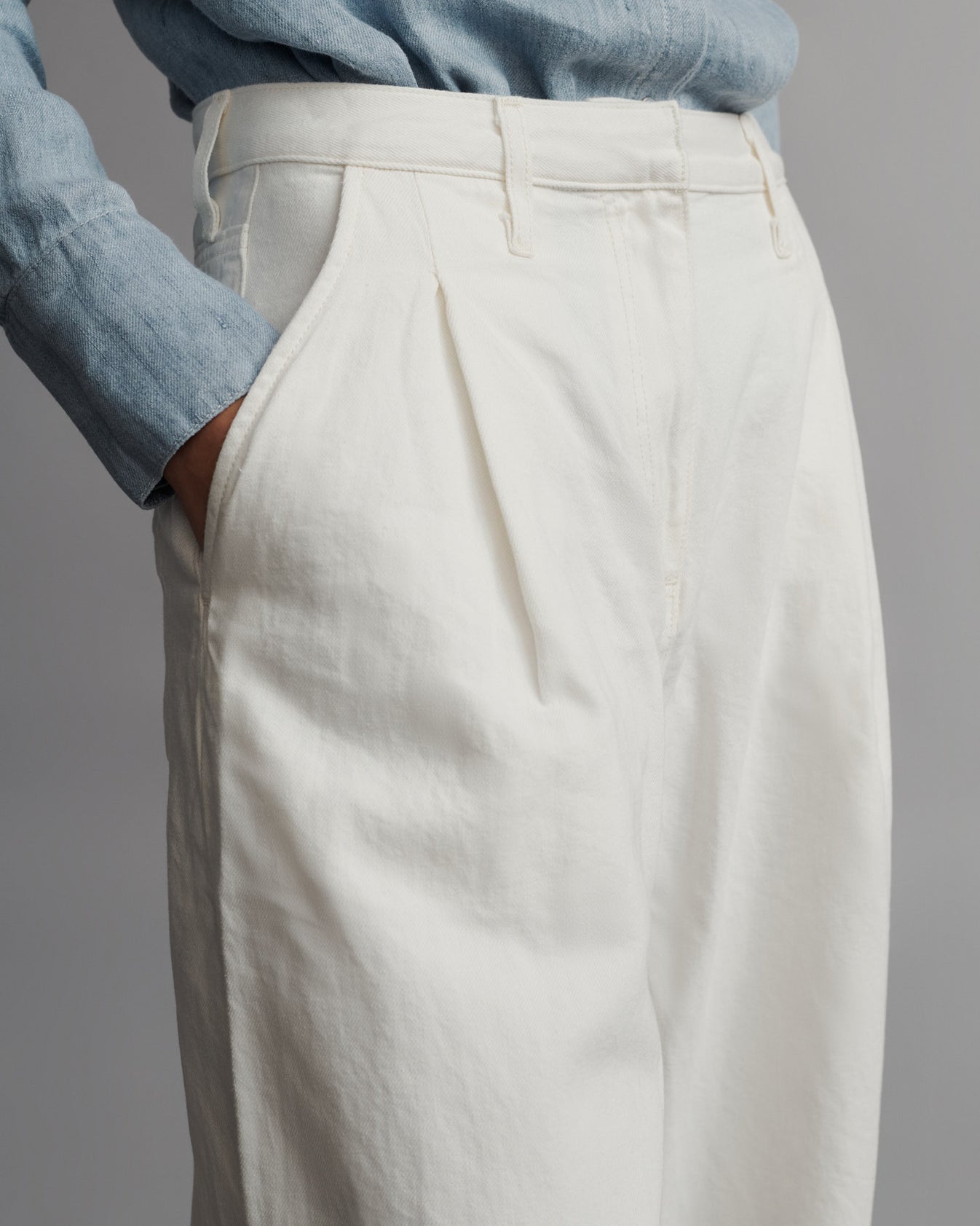 TWP White Greene St. Pant in Japanese Denim view 3