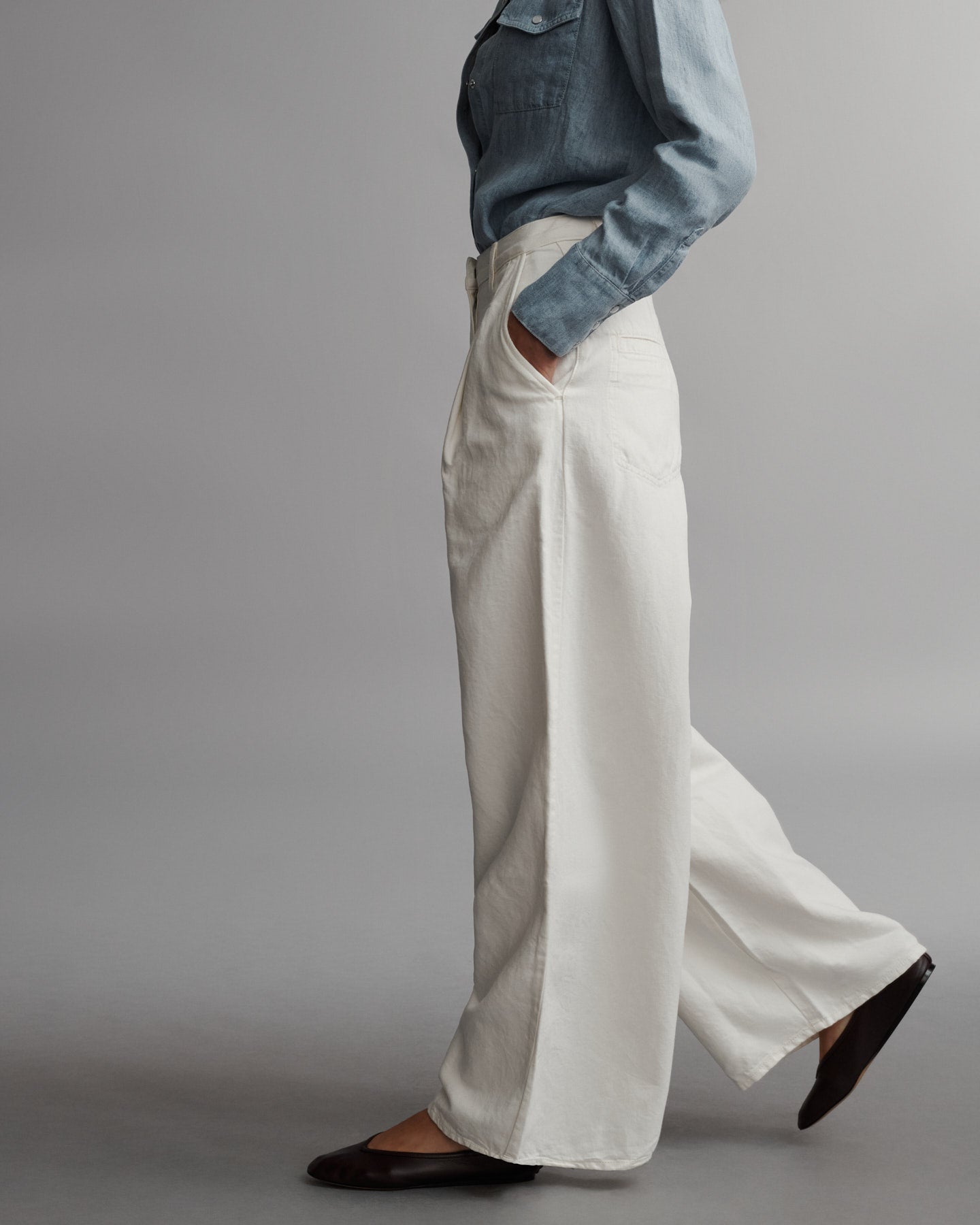 TWP White Greene St. Pant in Japanese Denim view 4