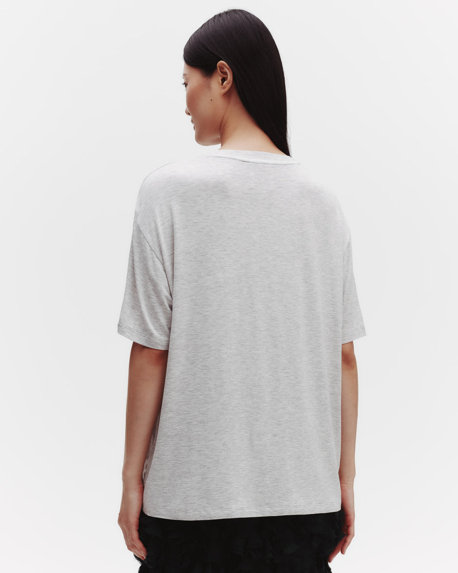 TWP Light heather grey Big Boy Tee in Jersey view 5