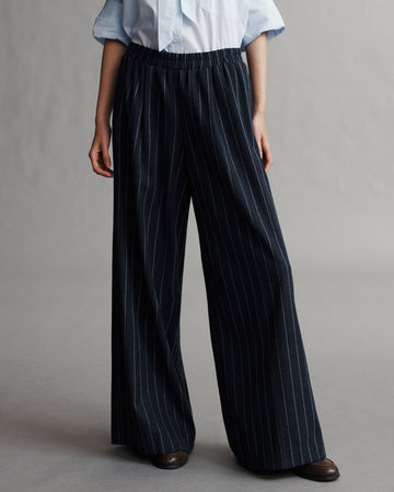 Eva Pant in Water Repellent Striped Wool