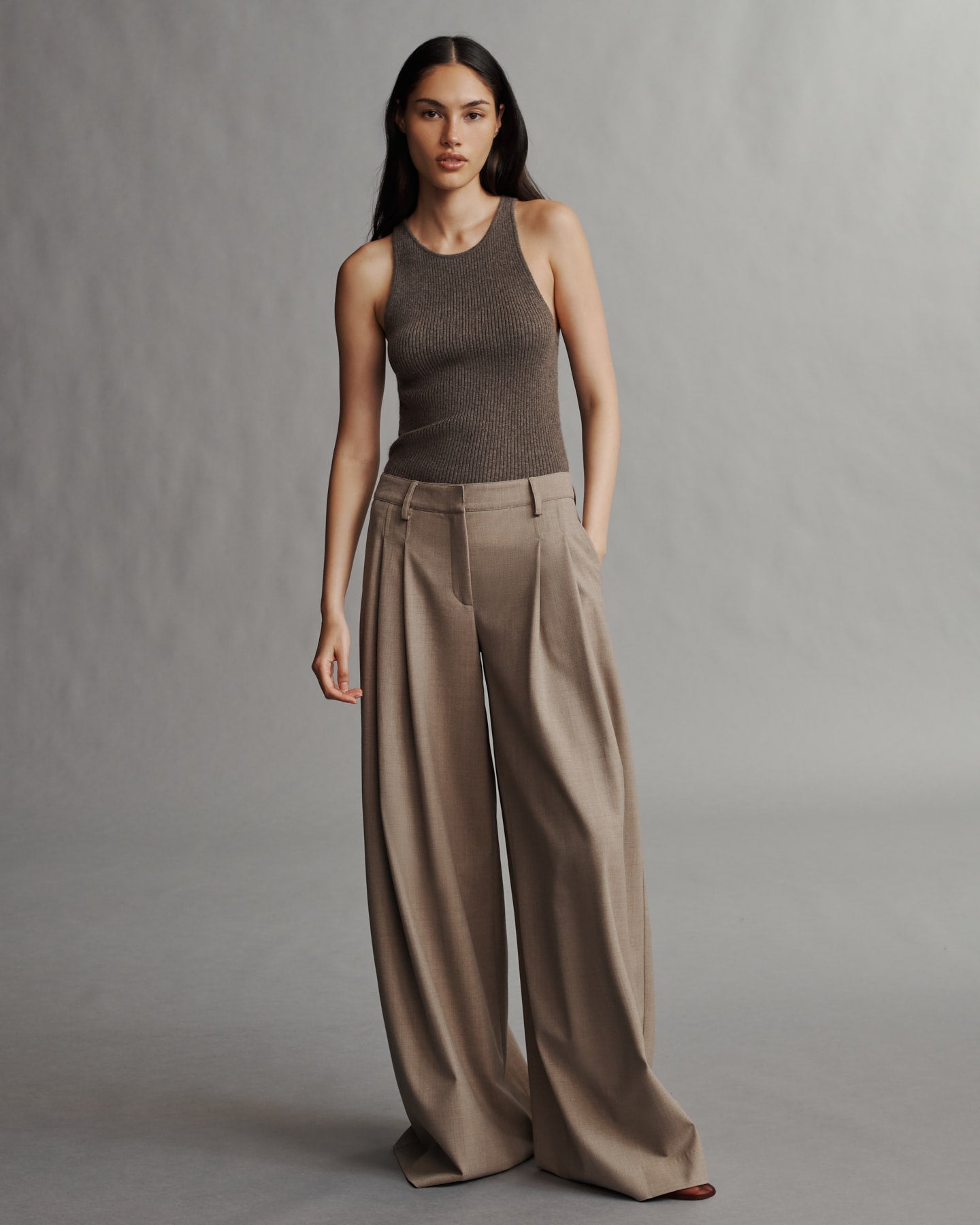 TWP Sandstone Didi Pant in Light Wool Suiting view 2