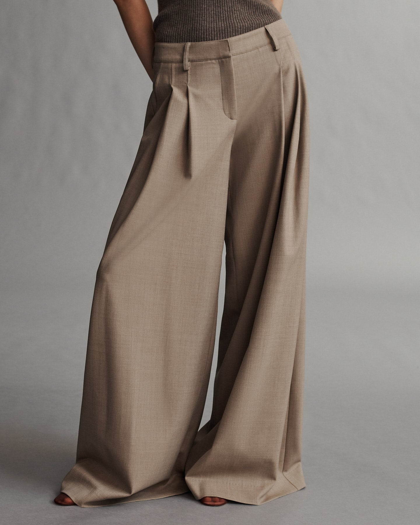 TWP Sandstone Didi Pant in Light Wool Suiting view 1