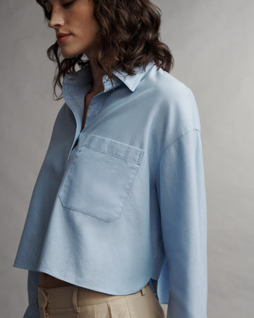 TWP Blue Little Big Joe Shirt in Oxford Cotton Shirting view 5