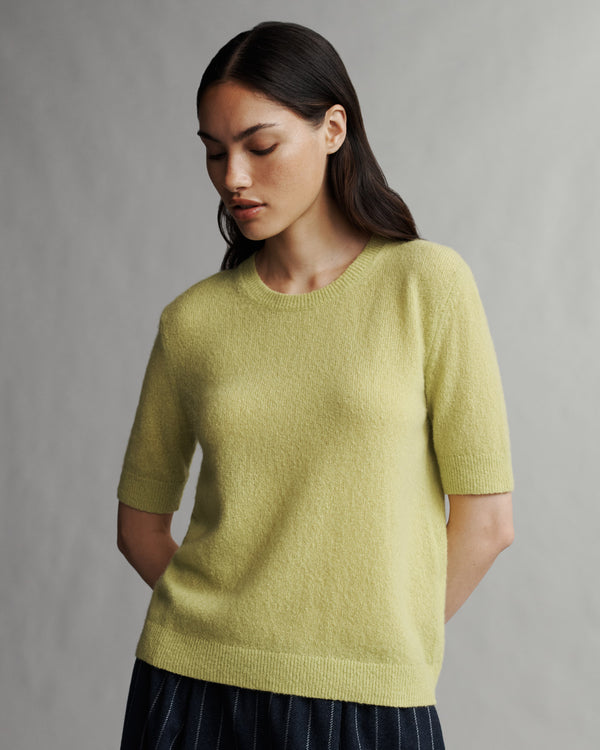 TWP Apple green Audrey Crewneck in Nubby Cashmere view 2