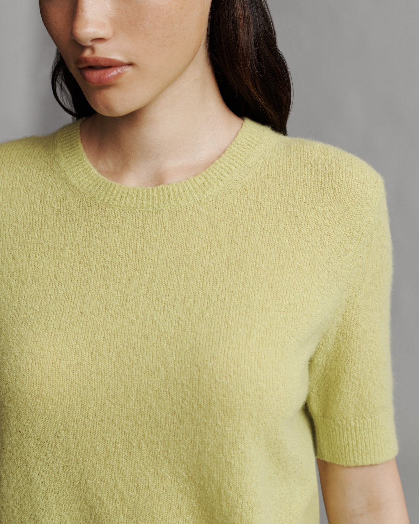 TWP Apple green Audrey Crewneck in Nubby Cashmere view 3