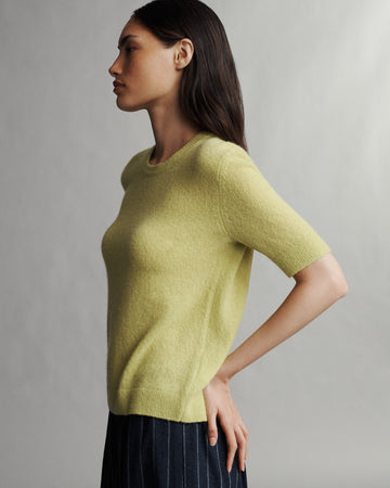 TWP Apple green Audrey Crewneck in Nubby Cashmere view 2