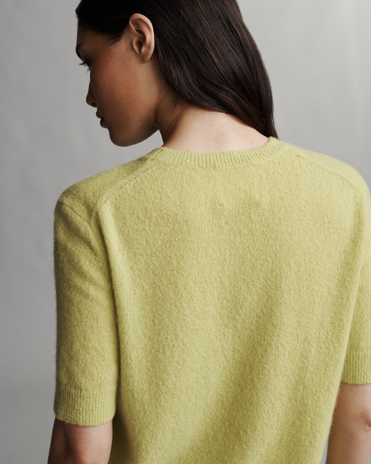 TWP Apple green Audrey Crewneck in Nubby Cashmere view 4