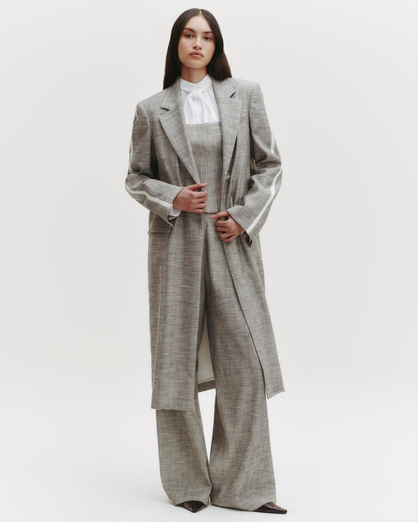 TWP Light heather grey/ivory Iggy Coat in Novel Suiting view 2