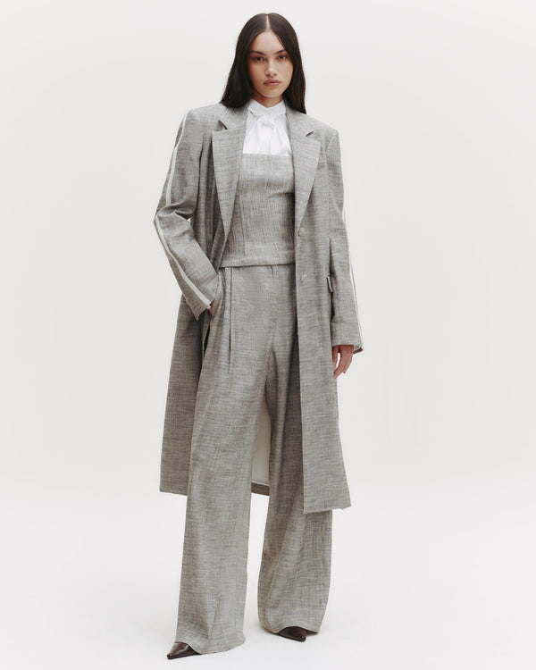 TWP Light heather grey/ivory Iggy Coat in Novel Suiting view 3