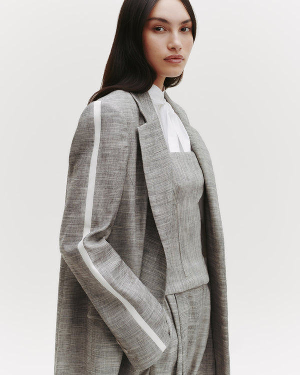 TWP Light heather grey/ivory Iggy Coat in Novel Suiting view 5