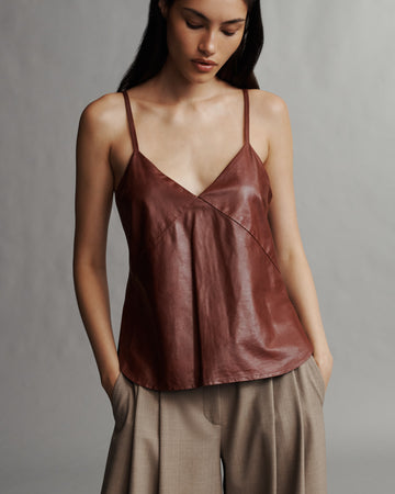 TWP Warm brick Campbell Cami in Paper Leather view 2