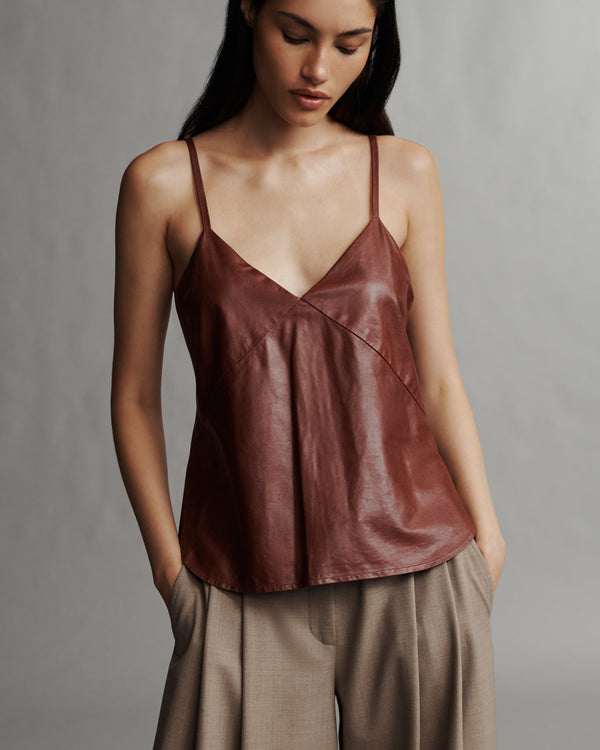 TWP Warm brick Campbell Cami in Paper Leather view 1