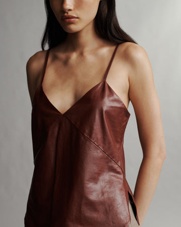 TWP Warm brick Campbell Cami in Paper Leather view 5