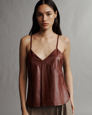 TWP Warm brick Campbell Cami in Paper Leather view 4