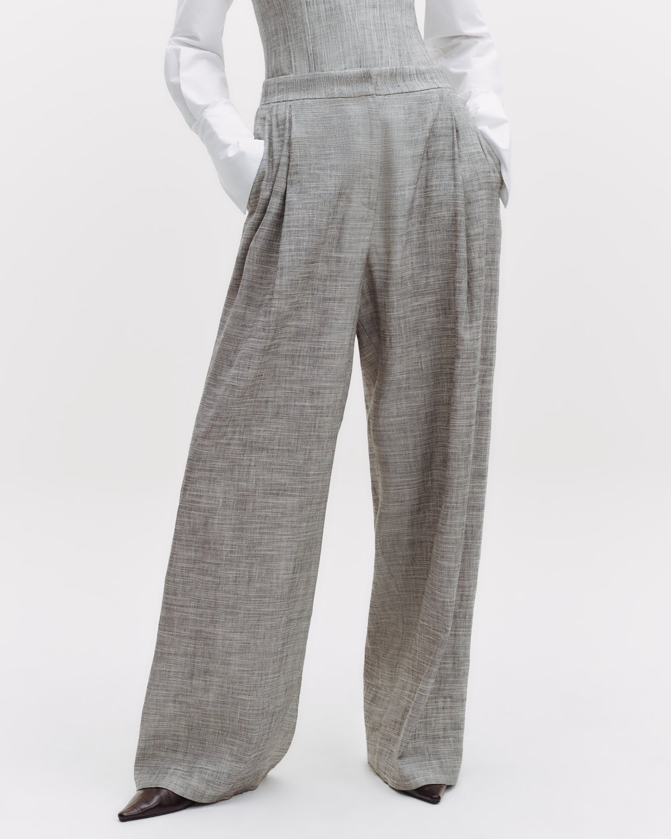 TWP Light heather grey Greenwich Avenue Pant in Novel Suiting view 1