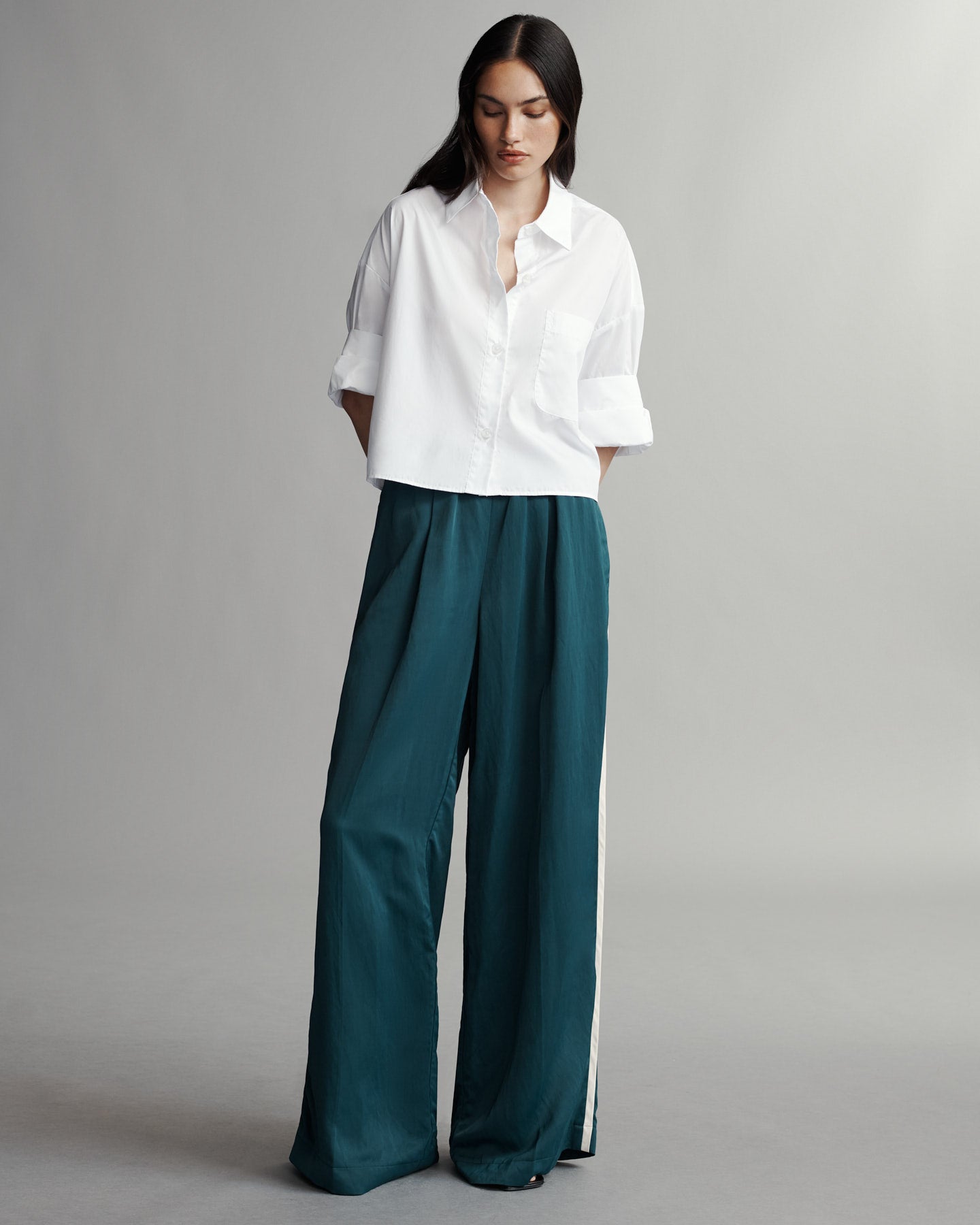 TWP Ponderosa pine Eva Pant With Bias Trim in Coated Viscose Linen view 6