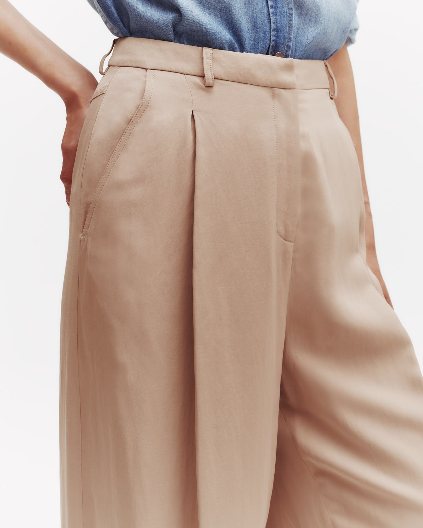 TWP Travertine Greene St. Pant in Coated Viscose Linen view 2