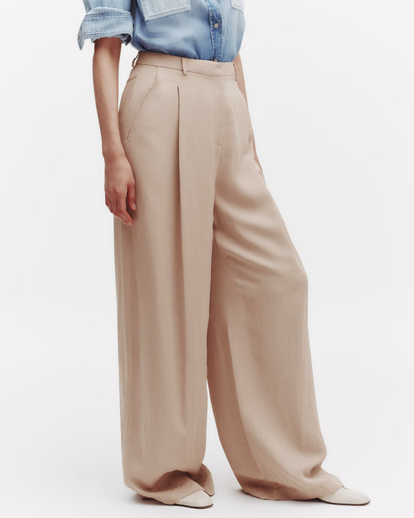 TWP Travertine Greene St. Pant in Coated Viscose Linen view 3