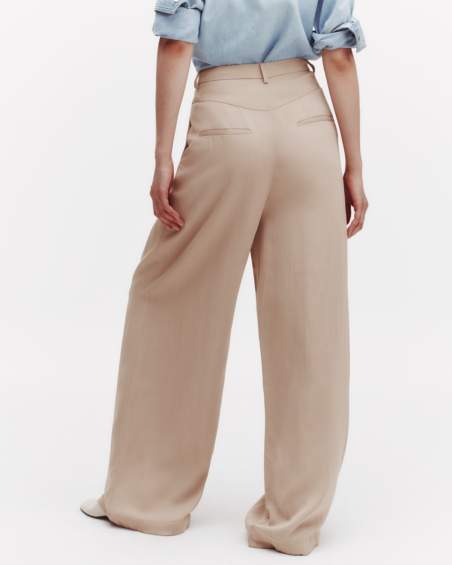 TWP Travertine Greene St. Pant in Coated Viscose Linen view 4