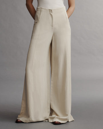 TWP French butter Demie Pant in Coated Viscose Linen view 3