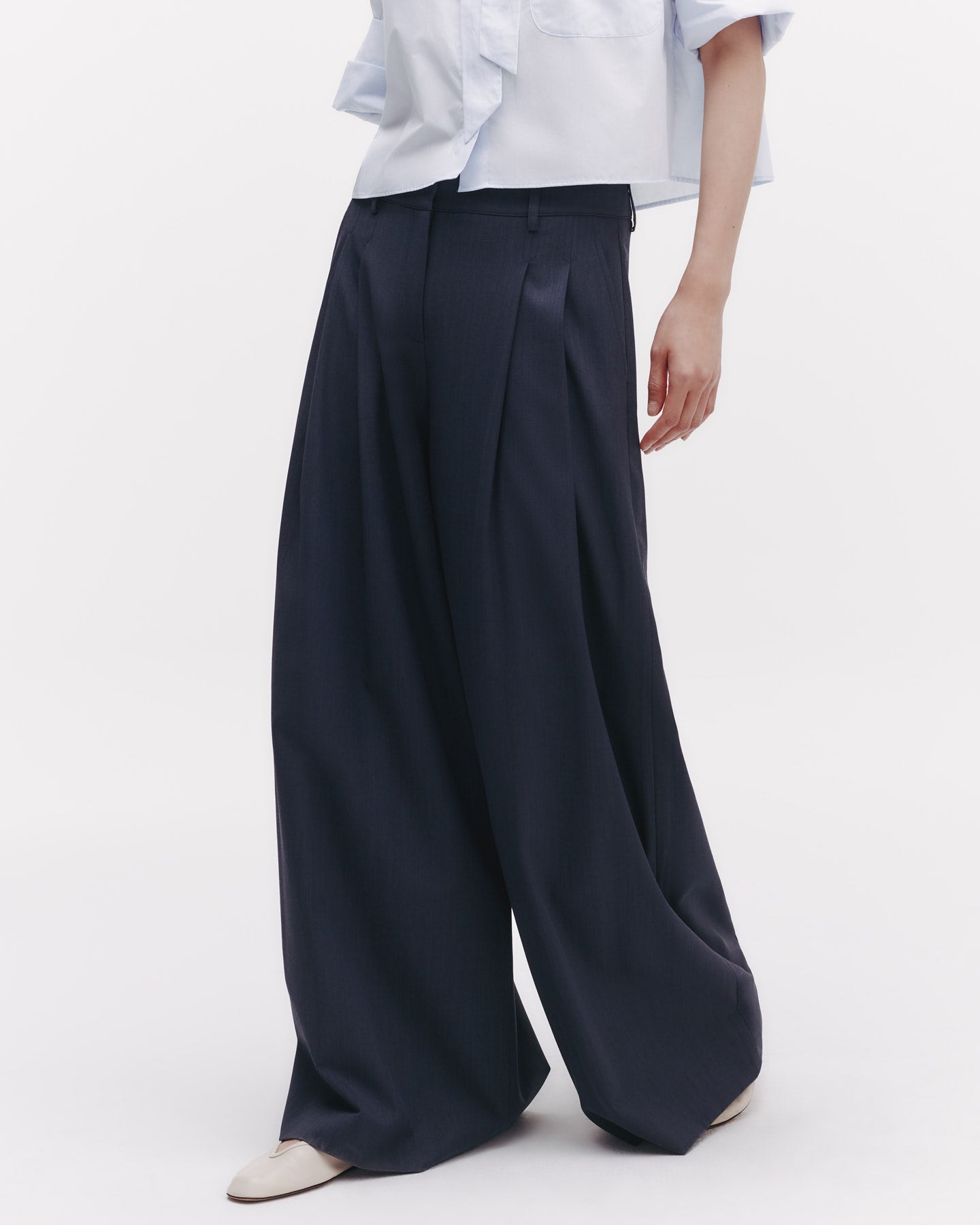 TWP Indigo Didi Pant in Wool Twill view 1