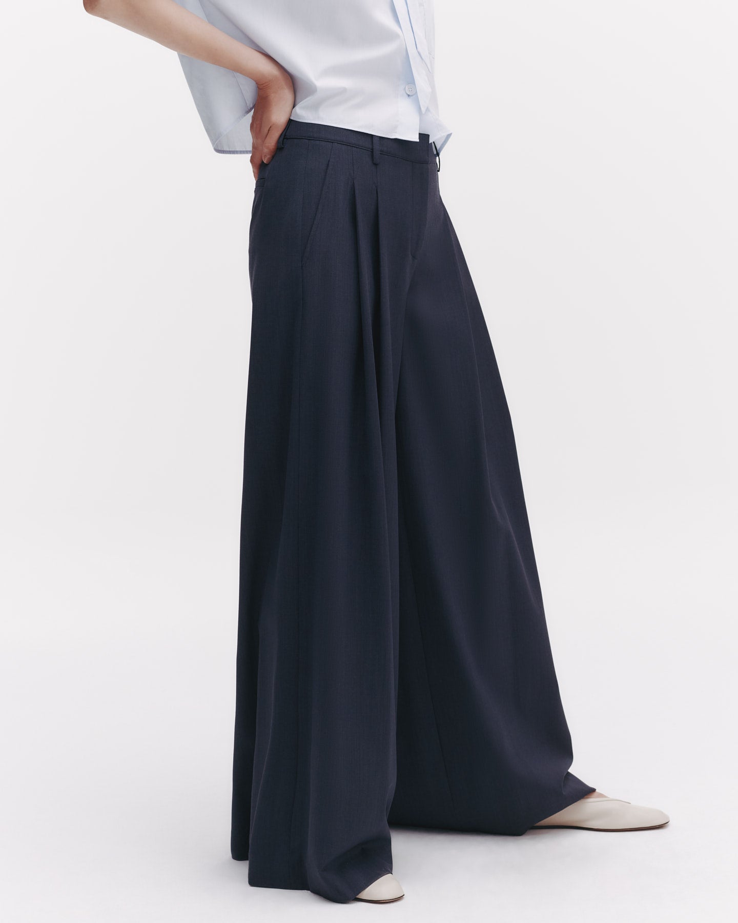 TWP Indigo Didi Pant in Wool Twill view 4