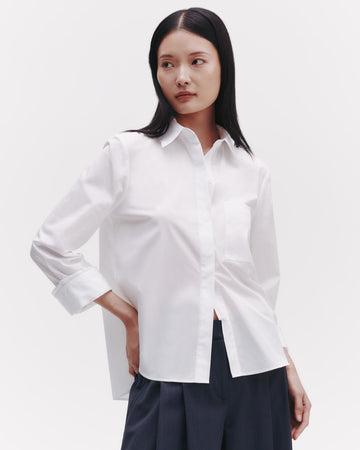 TWP White Boyfriend Shirt in Superfine Cotton view 2