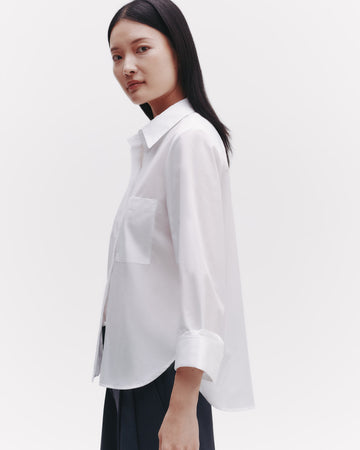 TWP White Boyfriend Shirt in Superfine Cotton view 3