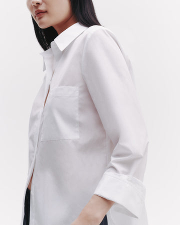 TWP White Boyfriend Shirt in Superfine Cotton view 5