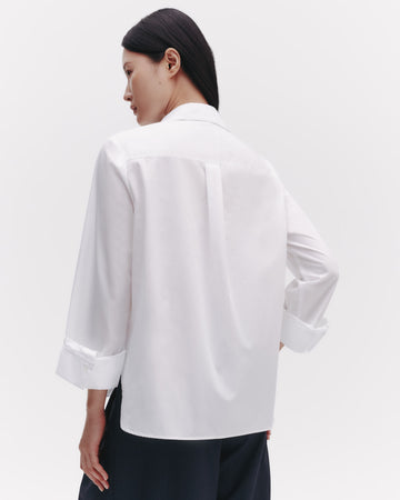 TWP White Boyfriend Shirt in Superfine Cotton view 6