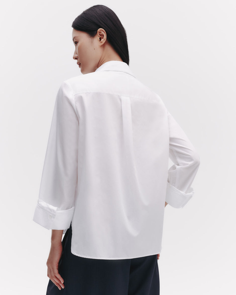 TWP White Boyfriend Shirt in Superfine Cotton view 5