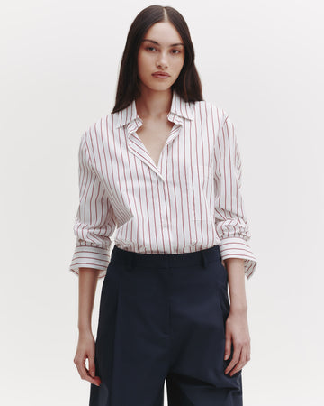 TWP White/red The Next Morning Shirt in Striped Cotton view 3