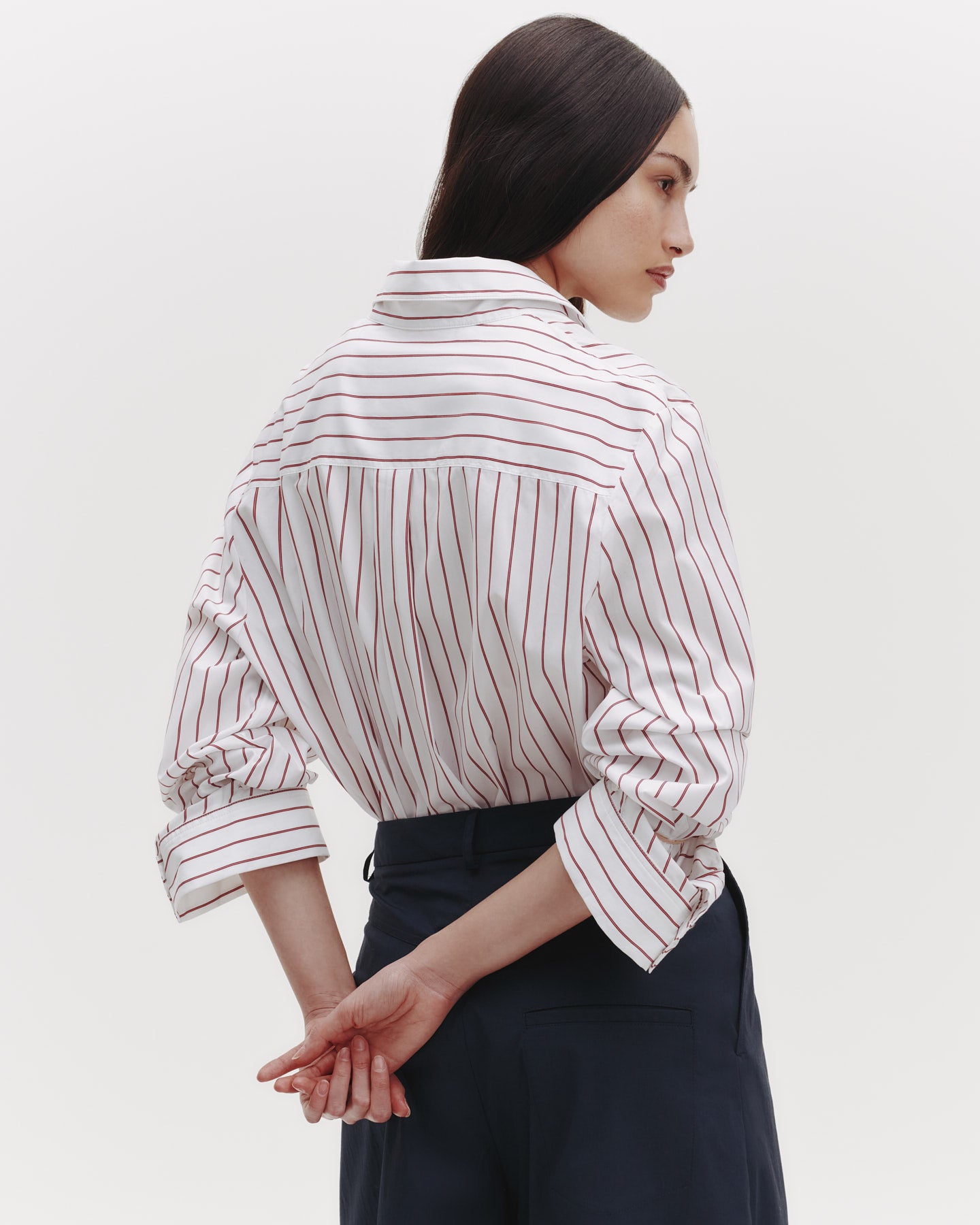 TWP White/red The Next Morning Shirt in Striped Cotton view 4