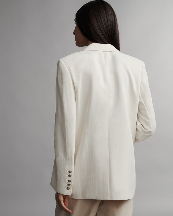 TWP Bone Sweet Pea Blazer in Coated Viscose Linen view 4