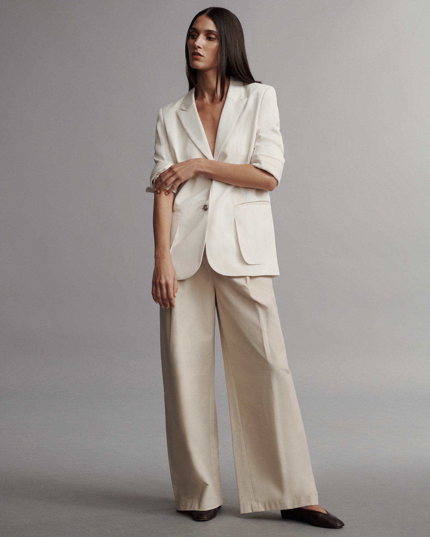 TWP Bone Sweet Pea Blazer in Coated Viscose Linen view 5