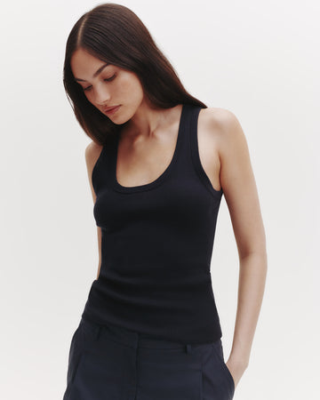 TWP Midnight Knit Tank in Cotton Rib view 2