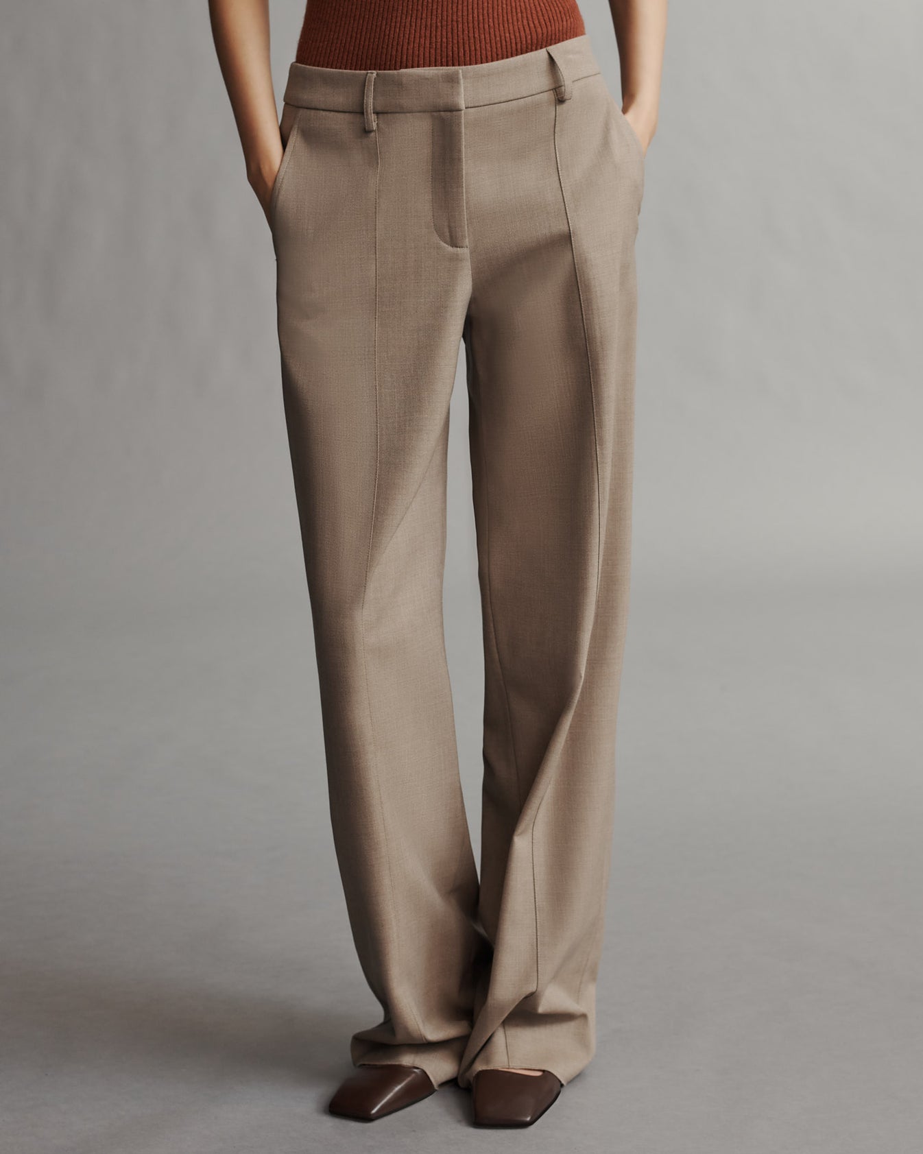 TWP Sandstone Elizabeth St. Pant in Light Wool Suiting view 3