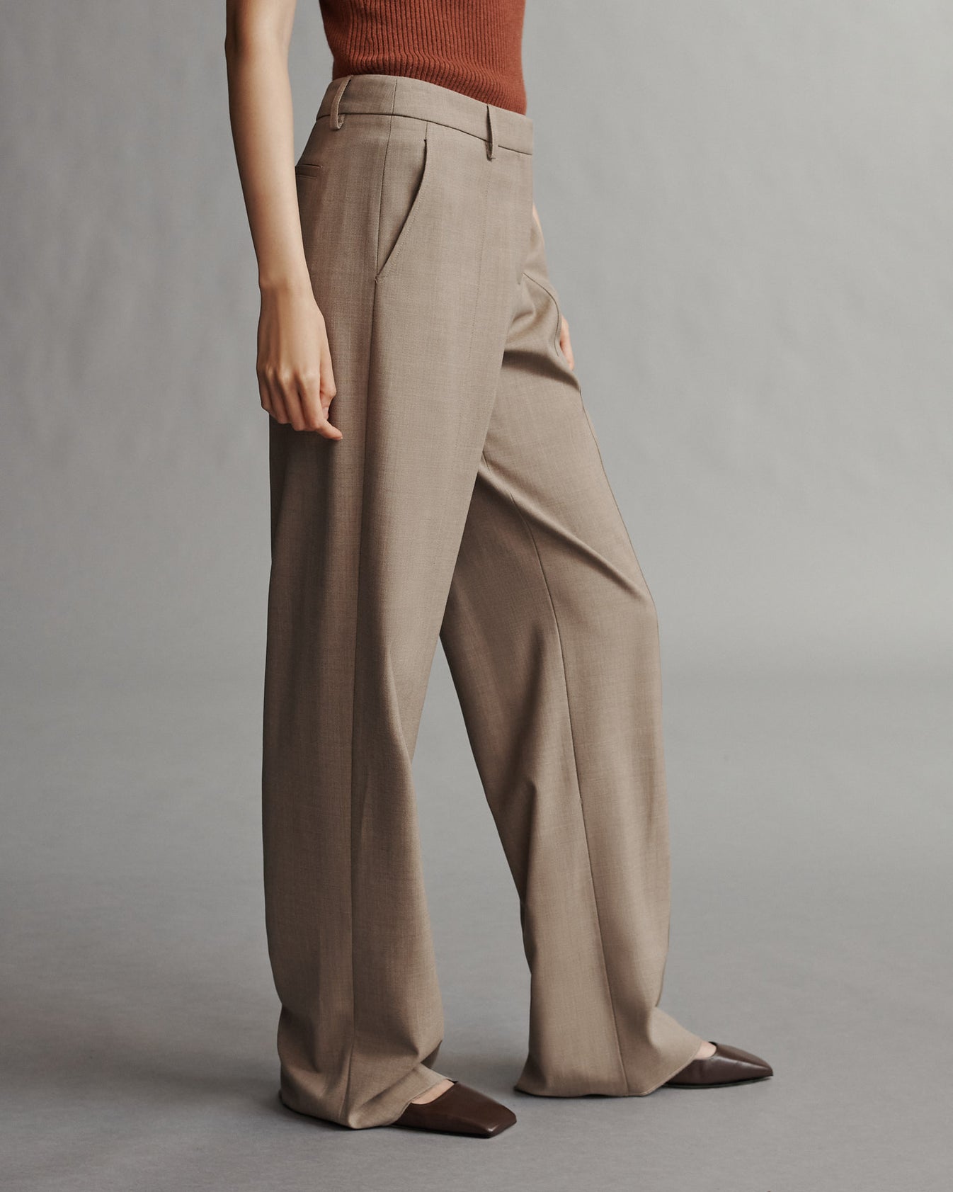 TWP Sandstone Elizabeth St. Pant in Light Wool Suiting view 2