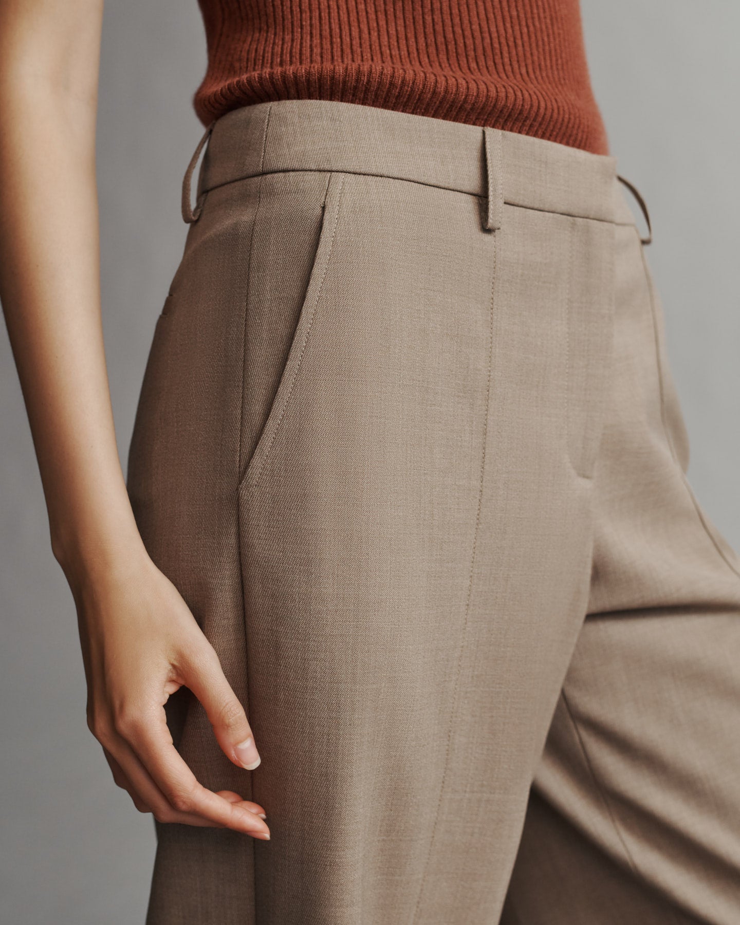 TWP Sandstone Elizabeth St. Pant in Light Wool Suiting view 4