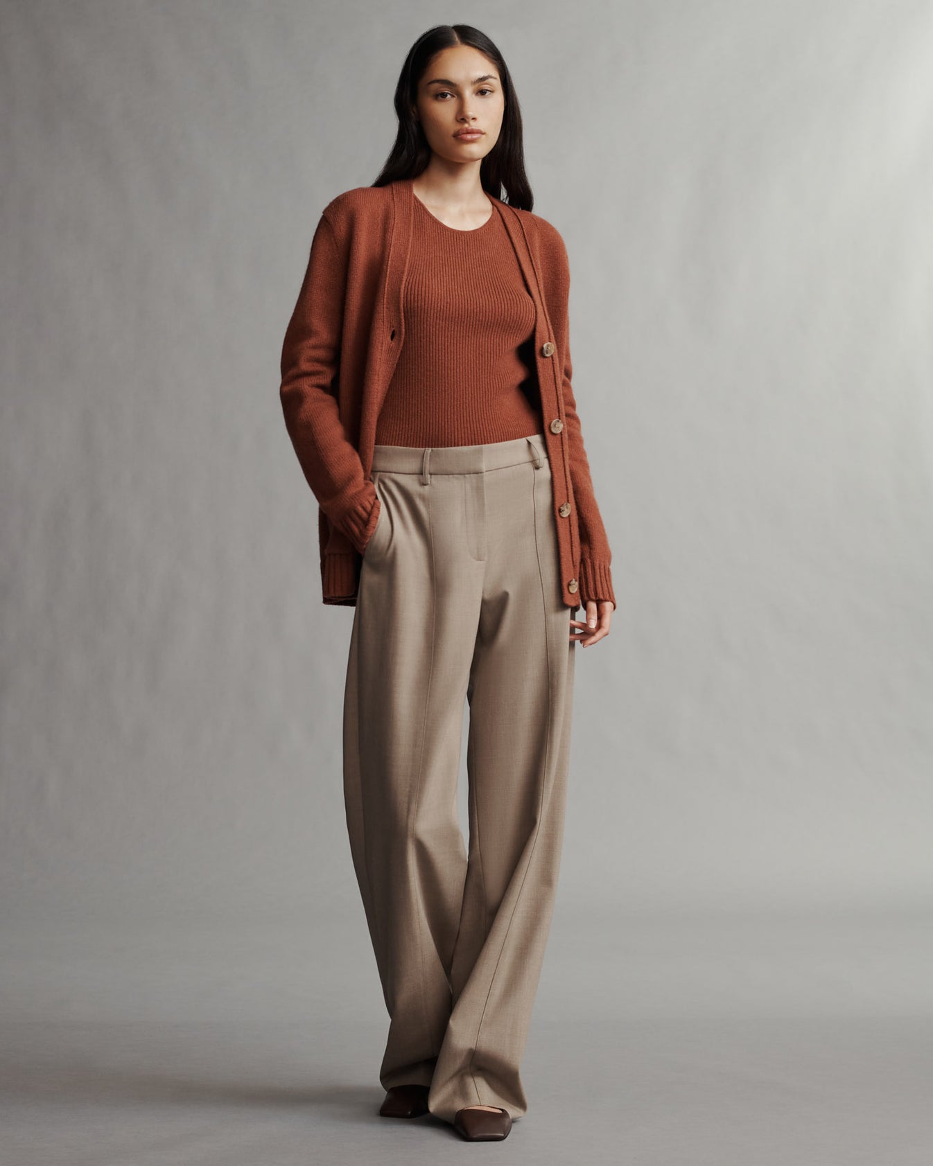 TWP Sandstone Elizabeth St. Pant in Light Wool Suiting view 5