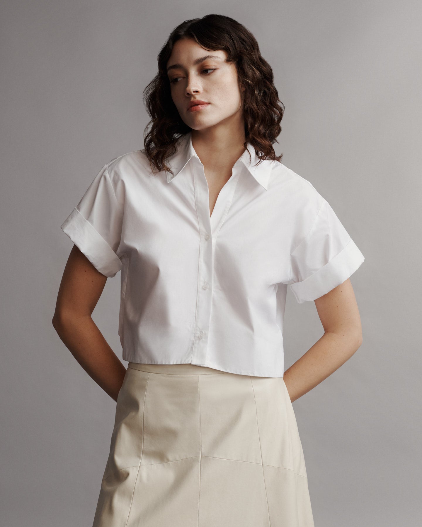 TWP White Forever and Always Shirt in Cotton Shirting view 2