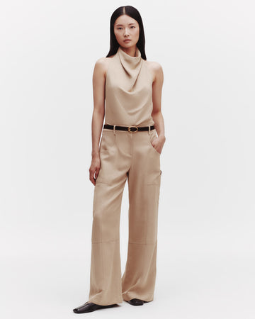 TWP Travertine Chrystie St. Pant in Coated Viscose Linen view 6