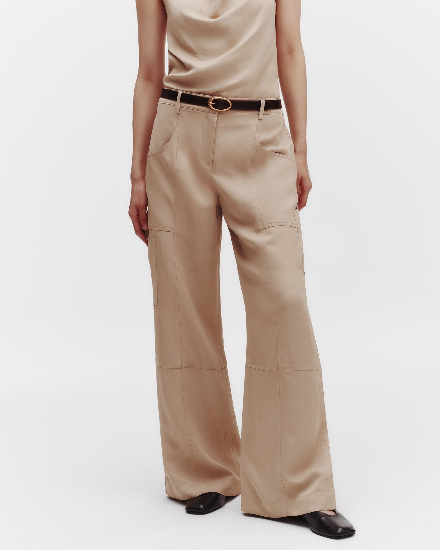 TWP Travertine Chrystie St. Pant in Coated Viscose Linen view 1