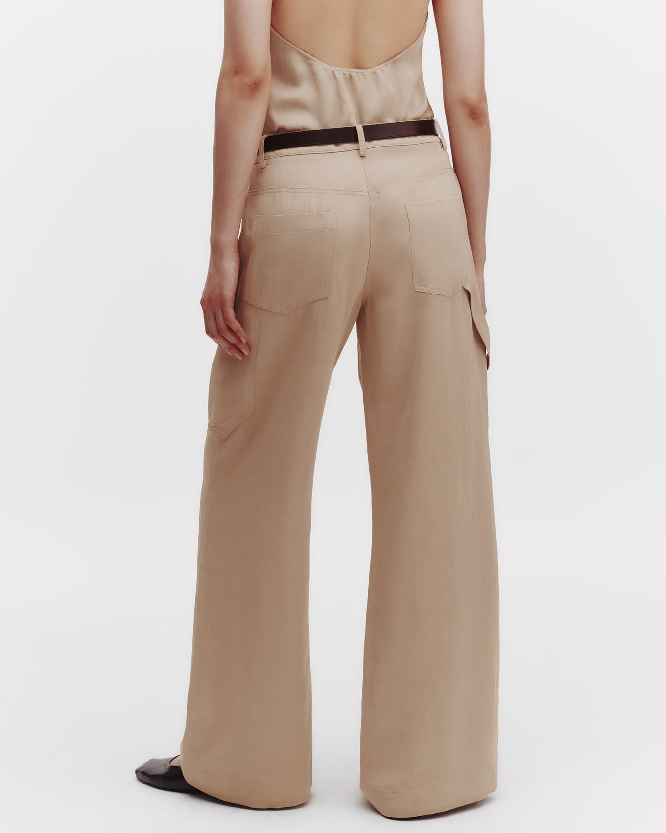 TWP Travertine Chrystie St. Pant in Coated Viscose Linen view 4