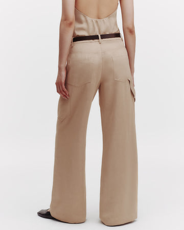 TWP Travertine Chrystie St. Pant in Coated Viscose Linen view 15